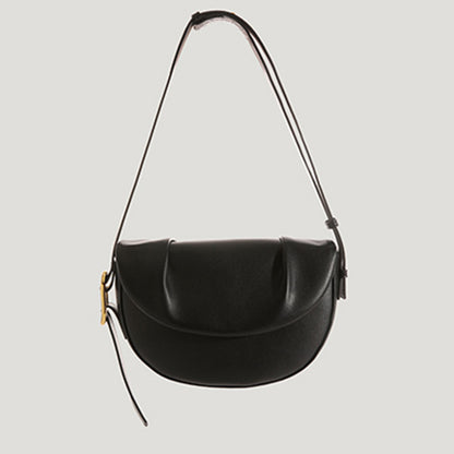 Women'S Cowhide Pleated Underarm Saddle Bag