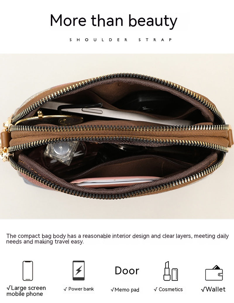 All-Matching National Style Fashion Double-Zipper Cross-Body Bags