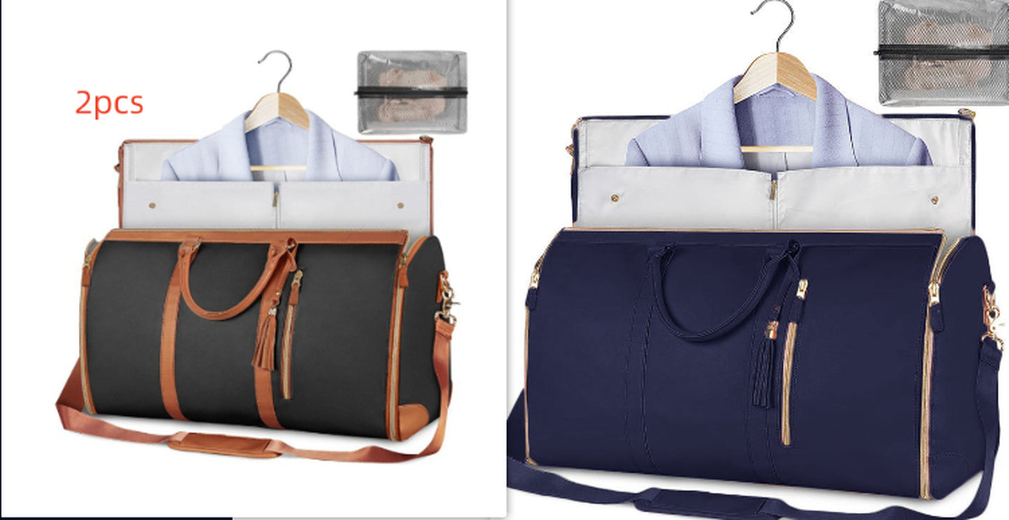 Large Capacity Travel Duffle Bag Women'S Handbag Folding Suit Bag Waterproof Clothes Totes