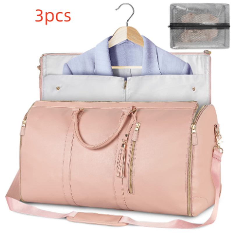 Large Capacity Travel Duffle Bag Women'S Handbag Folding Suit Bag Waterproof Clothes Totes