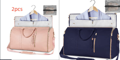 Large Capacity Travel Duffle Bag Women'S Handbag Folding Suit Bag Waterproof Clothes Totes