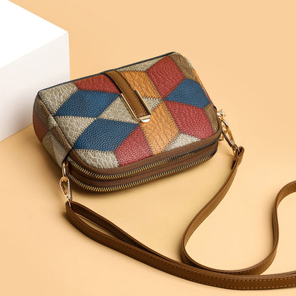 All-Matching National Style Fashion Double-Zipper Cross-Body Bags